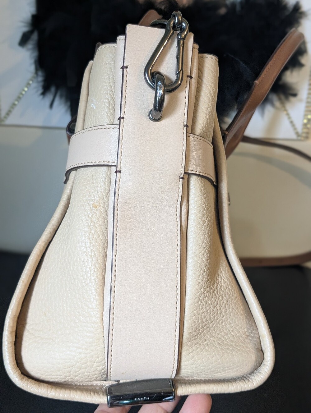 Coach Swagger Beige Satchel With Detachable Strap Two Hangtags Double Handles - Picture 14 of 16